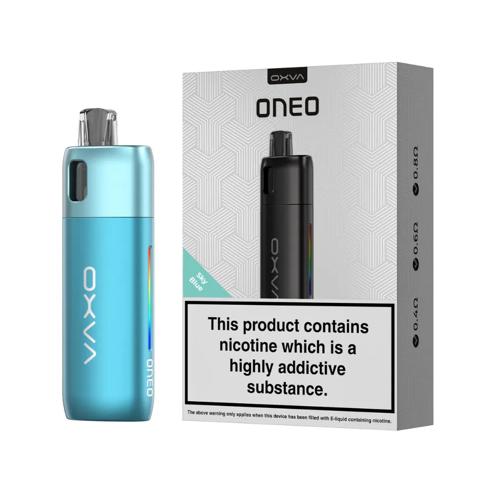 OXVA ONEO vape device and packaging on a white background