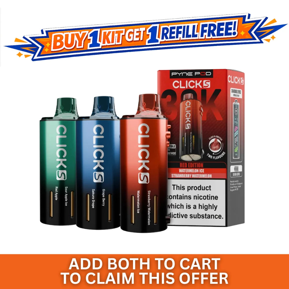 buy 1 kit get 1 free refill pyne pod click s 30k SALE DISCOUNT REFILL