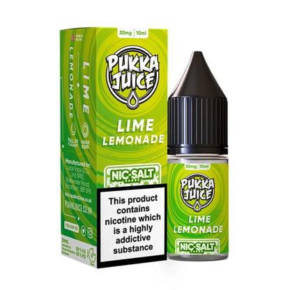 Pukka Juice Lime Lemonade e-liquid packaging on a white background