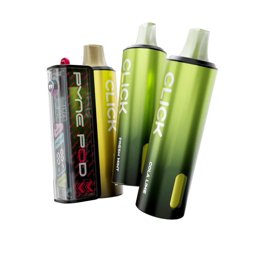 Pyne Pod 50K kit in "Green Edition" beside 2 refill pods on a white background