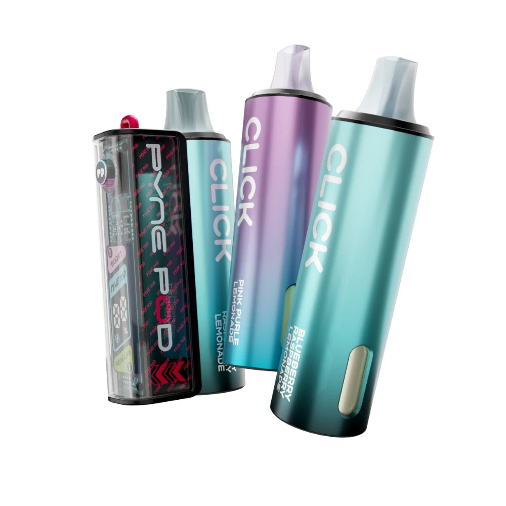 Pyne Pod 50K kit in "Lemonade Edition" beside 2 refill pods on a white background