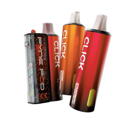 Pyne Pod 50K kit in "Red Edition" beside 2 refill pods on a white background