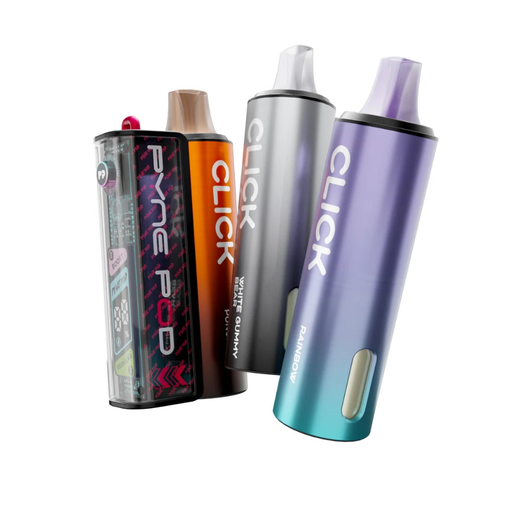 Pyne Pod 50K kit in "Sweet Edition" beside 2 refill pods on a white background