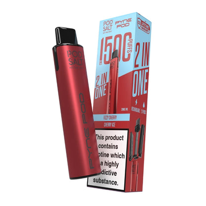 Red vape device with packaging on a white background