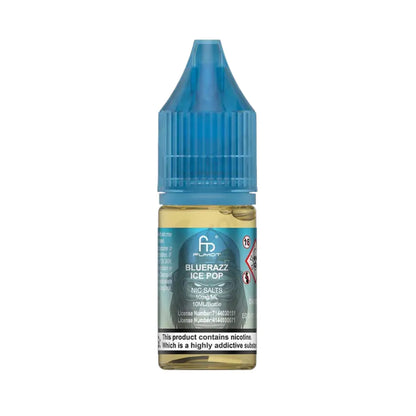Bottle of Blue Razz Ice Pop e-liquid with blue cap on a white background