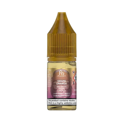 Vape juice bottle labeled 'Grape Orange' on a white background