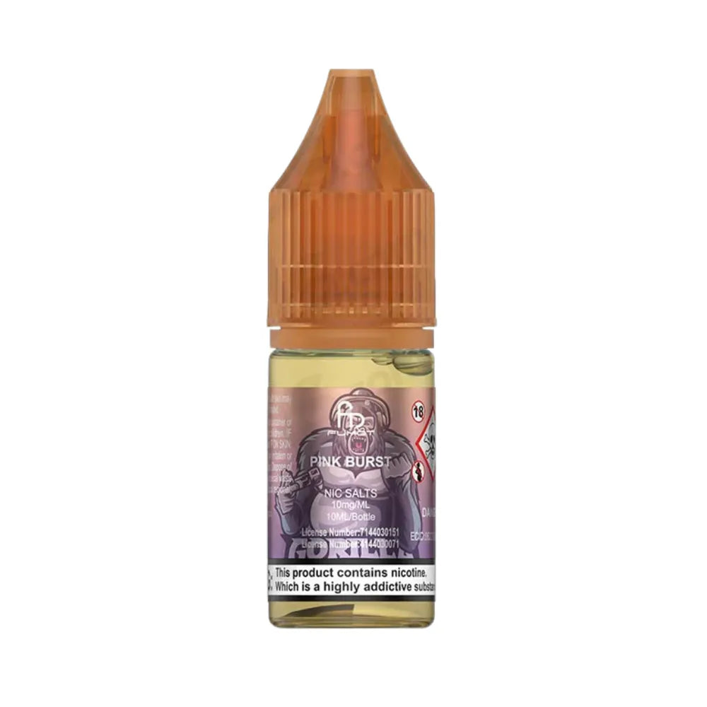 Vape juice bottle with label on a white background