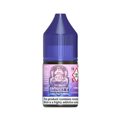 Purple vape juice bottle with label on a white background