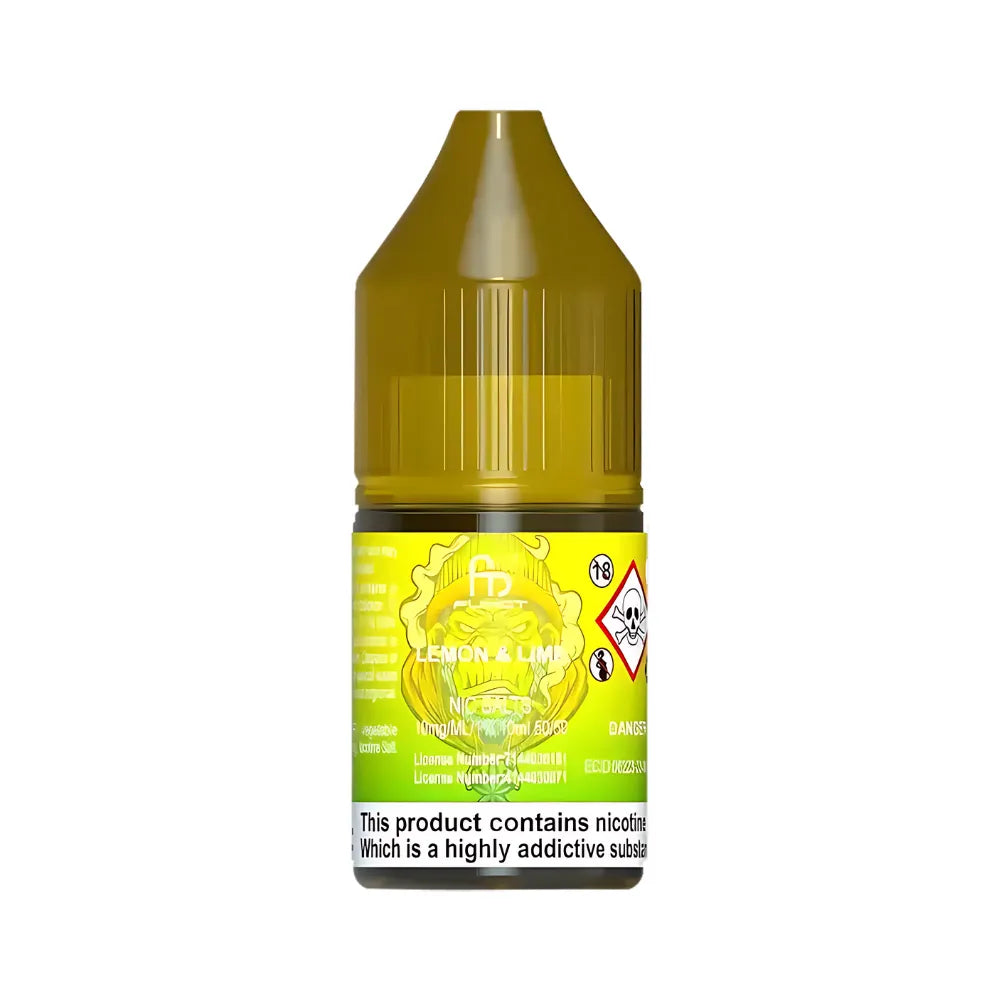 R&M Tornado 7000 Salts Lemon Lime bottle with a label on a white background