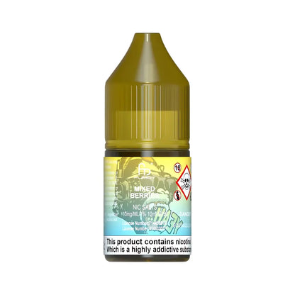 Vape juice bottle with label on a white background