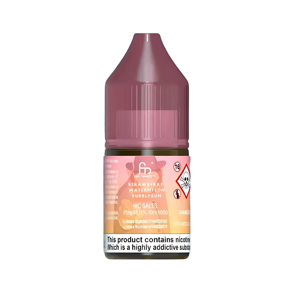 Vape juice bottle with label on a white background