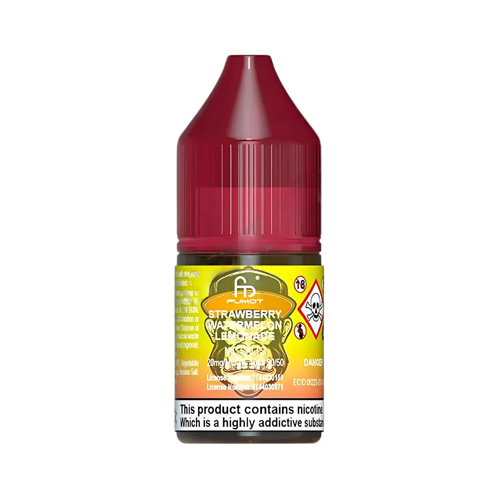 Vape juice bottle with colorful label on a white background