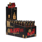 Display of 32 packs of Raw black king-size cones in a branded box on a white background