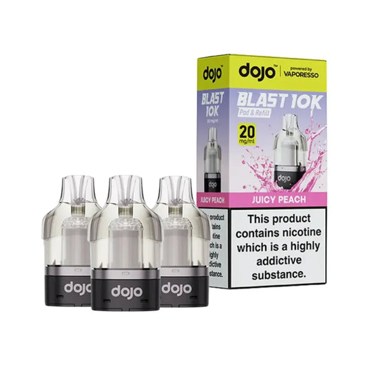  dojo vape cartridges and packaging on a white background