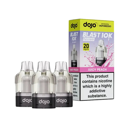 dojo vape cartridges and packaging on a white background