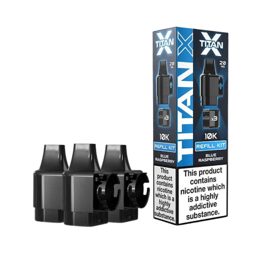 TITAN X refill kit with three black refills and packaging on a white background