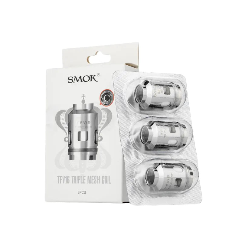 SMOK TFV16 triple mesh coil packaging on a white background
