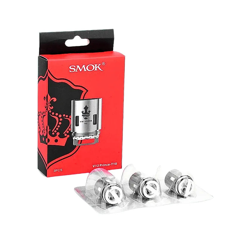 SMOK vape coil packaging with red box and silver components on a white background