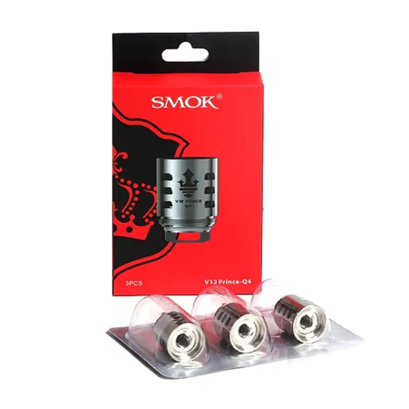 smok v12 prince Q4 coils and packaging on a white brackground