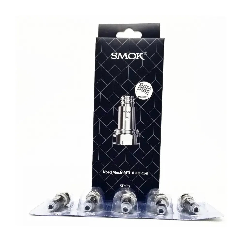 SMOK vape coil packaging with coils in front on a white background