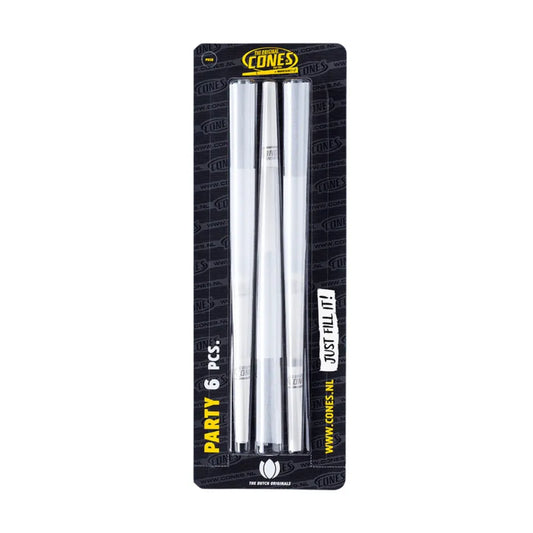 Pack of 6 109mm cones with black packaging on a white background