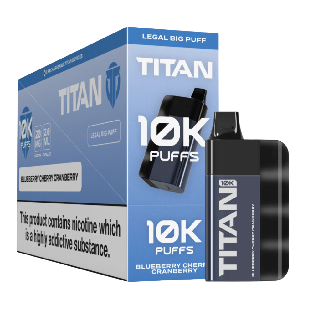 Wholesale - Pack of 5 - TITAN 10k Puffs - Blueberry Cherry Cranberry