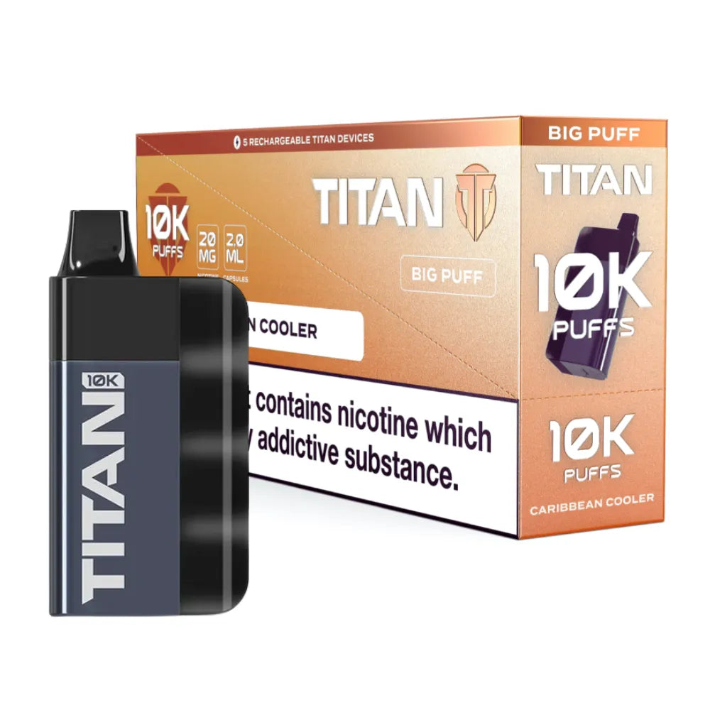 Box of 5 - TITAN 10k Puffs - Caribbean Cooler