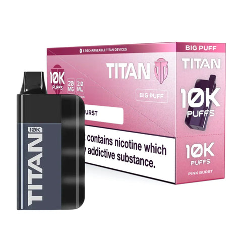 Box of 5 - TITAN 10k Puffs - Pink Burst