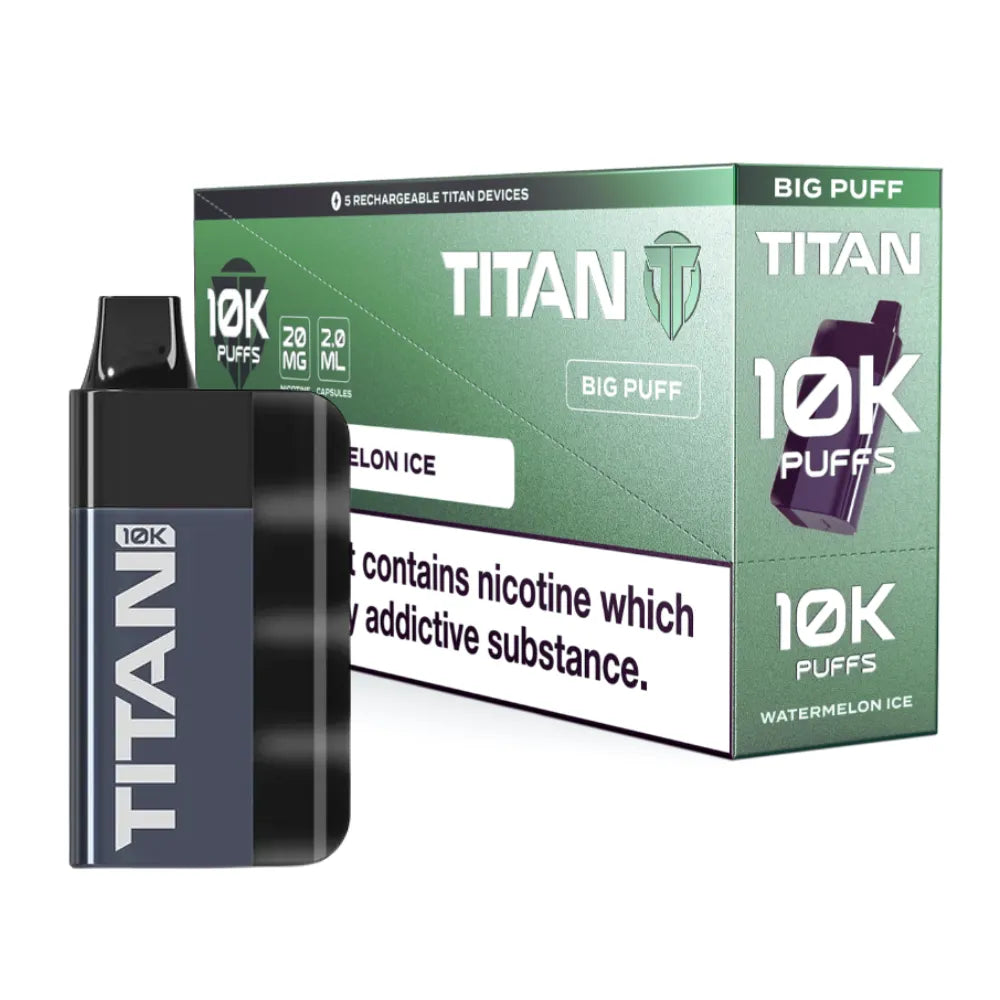 Box of 5 - TITAN 10k Puffs - Watermelon ice