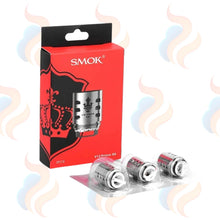 SMOK vape coil package with red box and silver coils on a white background
