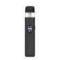 Black vape device with digital display on a white background