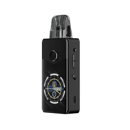 Black vape device on a white background