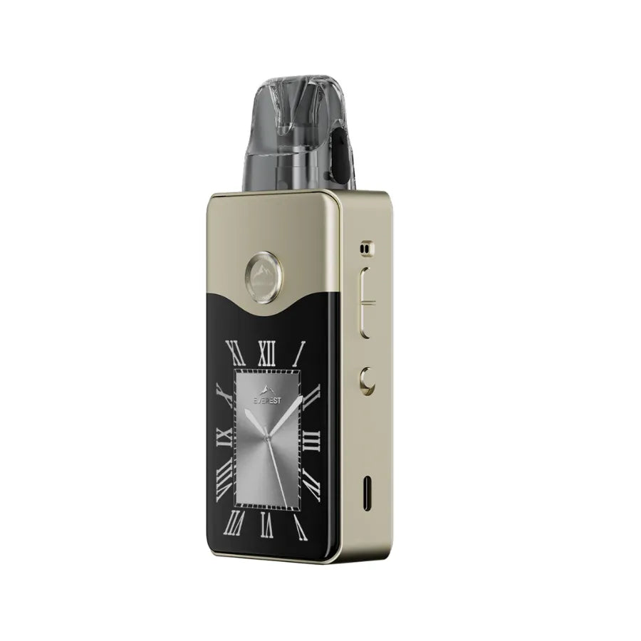 Vinci vape device with a metallic finish on a white background
