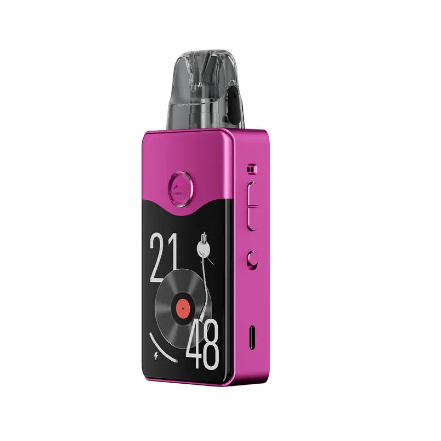 Pink and black vinci vape device on a white background