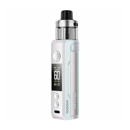 Vape device with visible branding on a white background