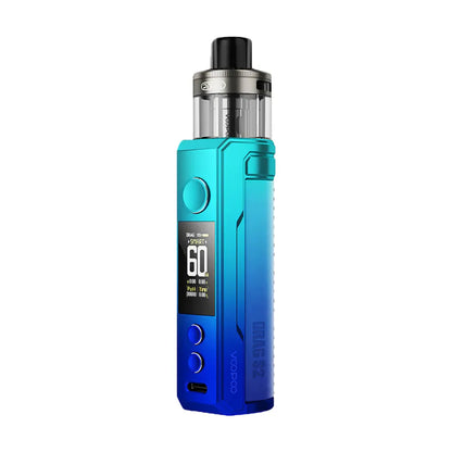 Blue and black vape device on a white background