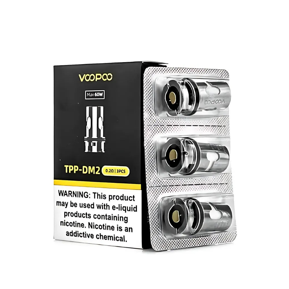 VOOPOO TPP-DM2 vaping device packaging on a white background