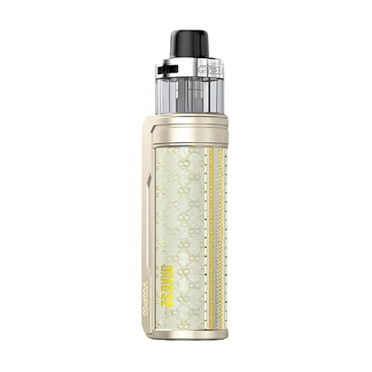 Vape device with decorative pattern on a white background