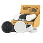 Soft touch plastic herb grinders in multiple white and black colours with cannabis leaf design