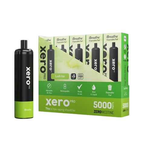 Wholesale - Pack of 5 - Xero Pro 5000 ZERO NICOTINE - Lush Ice