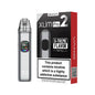 Oxva Xlim Pro 2 pod kit in "titanium grey" colour with packaging on a white background
