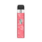Pink camouflage vape device with a black top on a white background