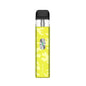 Yellow camouflage-patterned vape device on a white background
