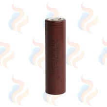 Brown cylindrical battery with text on a white background
