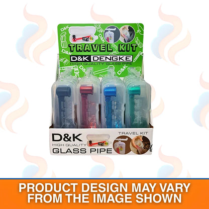 D&K Dengke travel kit with glass pipes on a white background