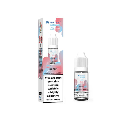 bottle of hayati vape juice with packaging on a white background