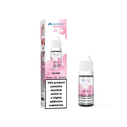 bottle of hayati vape juice with packaging on a white background