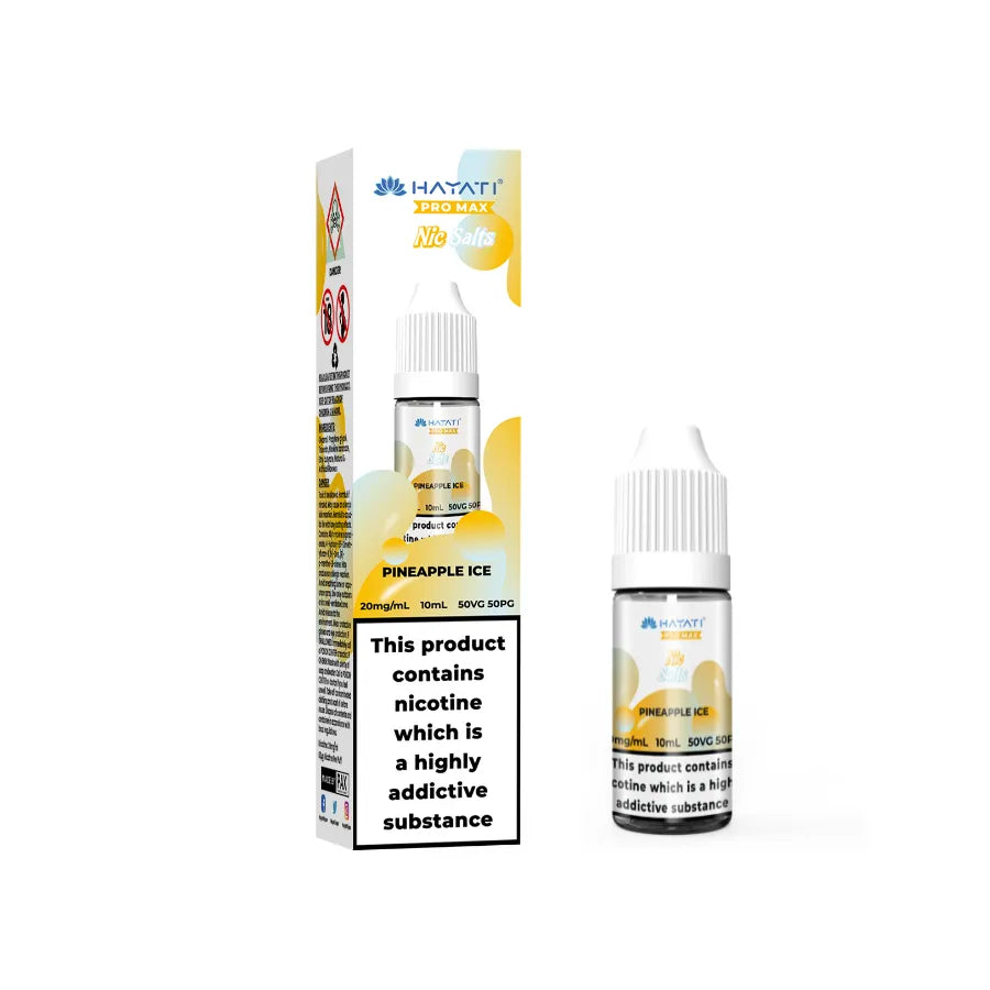 Hayati Pineapple Ice vape juice packaging on a white background
