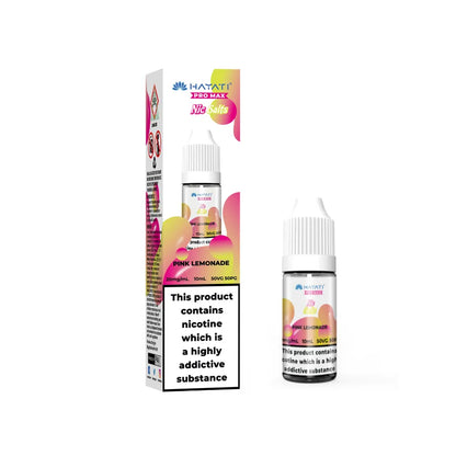 Hayati Pro Max Pink Lemonade vape juice packaging on a white background