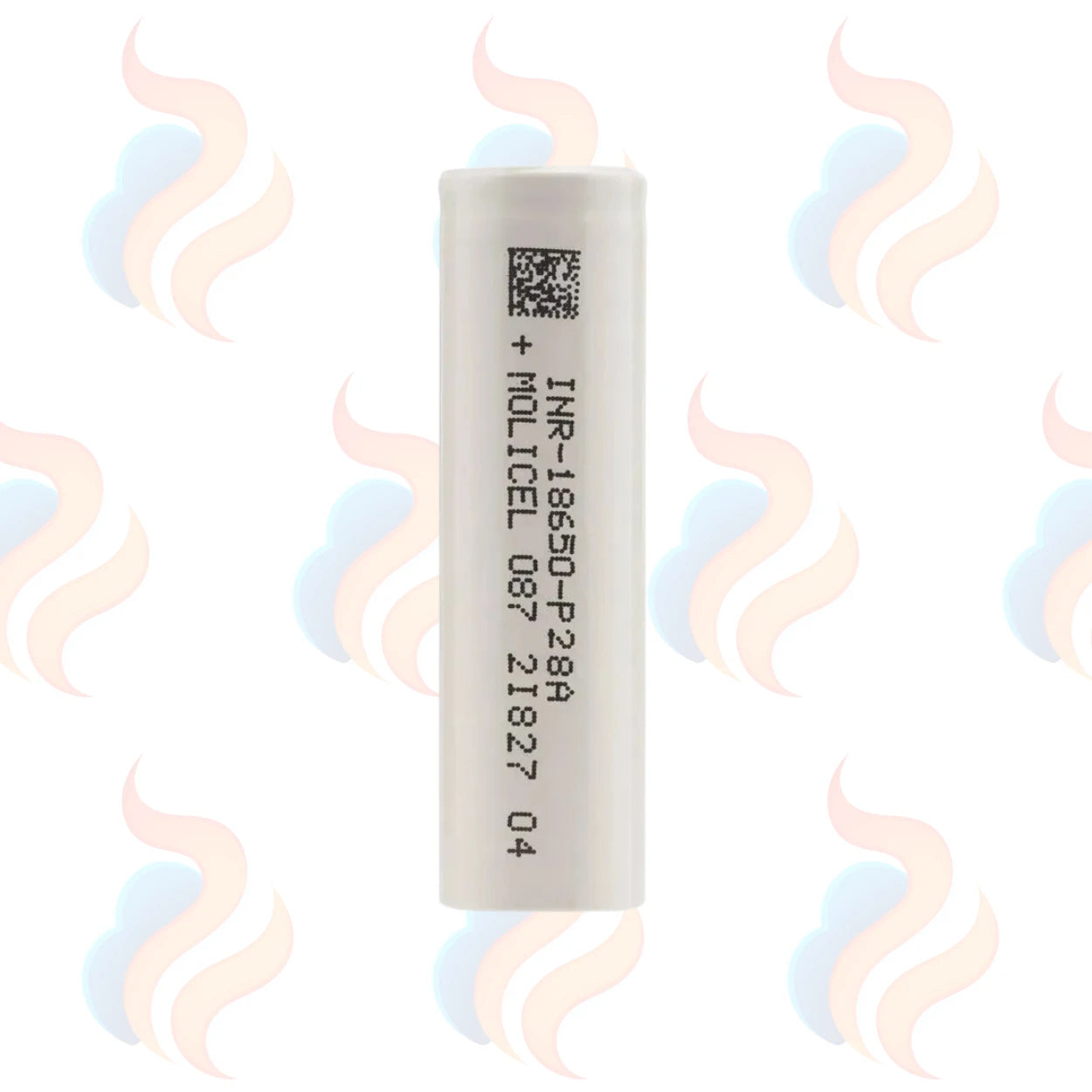 Battery with a label on a white background
